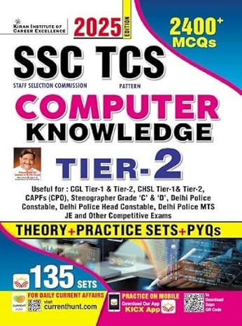 Kiran' s. SSC TCS Computer Knowledge Tier 2 Theory + Practice Sets + PYQs Total 135 Sets 2400+ MCQs (English Medium) (5289)