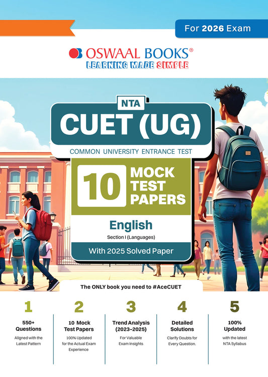NTA CUET(UG) 10 Mock Test Papers English For 2026 Exam