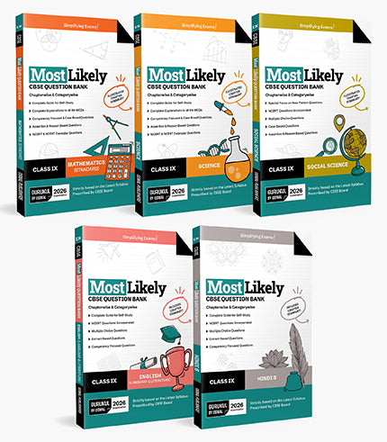 Most Likely CBSE Question Bank Class 9 Bundles (Set of 5)
Maths, Science, Social Science, English & Hindi-B for Exam 2026|| Oswaal gurukul