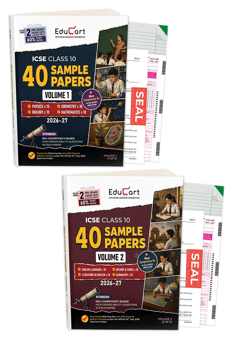 Educart ICSE Class 10 40 Sample Papers Volume 1 & 2 Combo 2026-27
