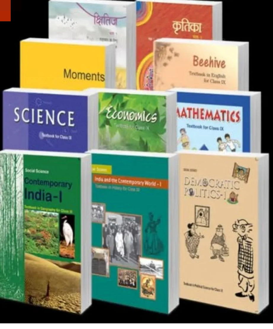 NCERT TEXTBOOK 10 COMBO BOOK  SET FOR CLASS 9TH with  (Beehive,Moments ,Mathematics,Science,History,Geography,Economics,Democrectic Politics,|