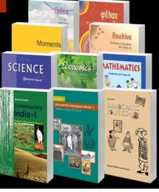 NCERT TEXTBOOK 10 COMBO BOOK  SET FOR CLASS 9TH with  (Beehive,Moments ,Mathematics,Science,History,Geography,Economics,Democrectic Politics,|