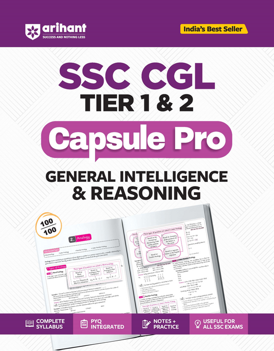 SSC CGL (Tier 1 & 2) General Intelligence & Reasoning Capsule Pro Notes | Complete Syllabus, PYQ Integrated, Notes & Practice | Useful for All SSC Exams | English Medium