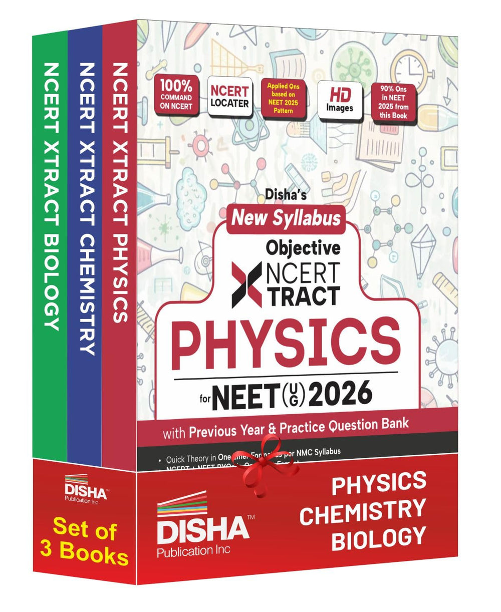 Disha New Syllabus Objective NCERT Xtract Physics, Chemistry & Biology for NEET 2026 with Question Bank | Theory, NCERT MCQs, Tips on your Fingertips, Neet PYQs, 3 Mock Tests | 10th edition