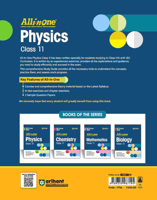 All In One ISC Physics Class 11th | Sample Questions Papers |For ISC Exams 2025