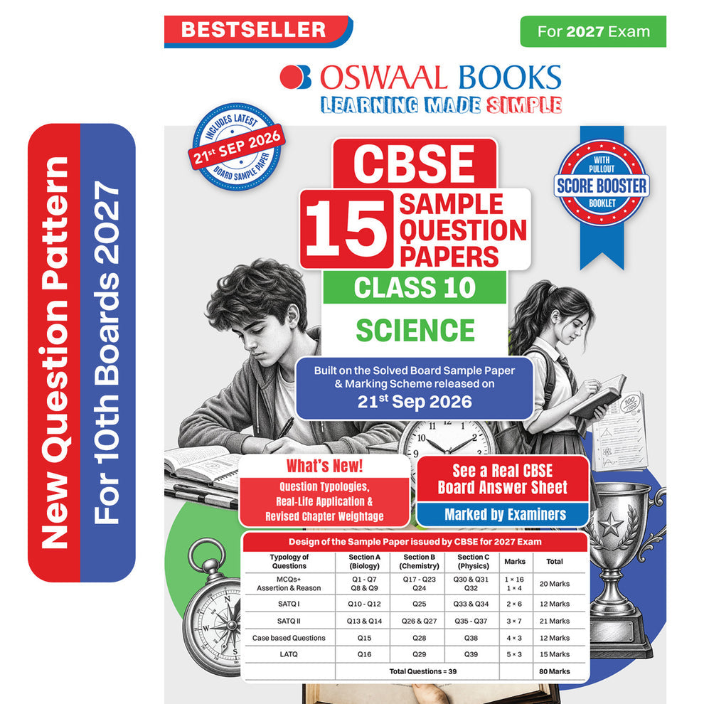 Oswaal CBSE 15 Sample Question Papers Class 10 Science (For 2027 Exam)