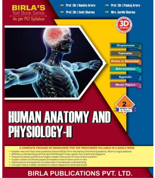 Human Anatomy and Physiology-II | 2nd Semester http://B.Pharm | Prof. (Dr.) Namita Arora, Prof. (Dr.) Pankaj Arora, Prof. (Dr.) Amit Sharma, Mrs. Surbhi Sharma | As per PCI Syllabus | Birla Publications Pvt. Ltd.
