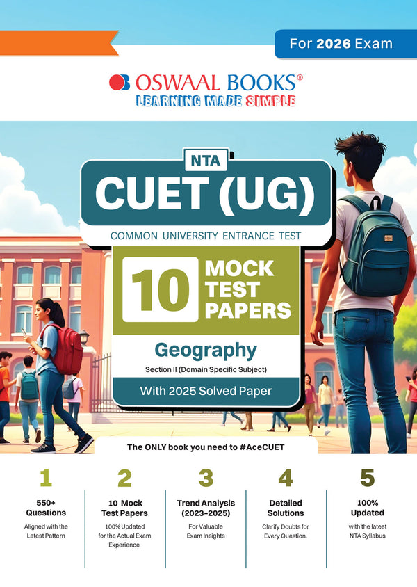 NTA CUET(UG) 10 Mock Test Papers Geography For 2026 Exam – OneTouch Book