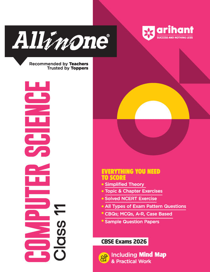 CBSE All in One Computer Science Class 11 Exam 2025-26 | CBQs, MCQs, A-R, Case Based, Sample Question Papers | Including Mind Map