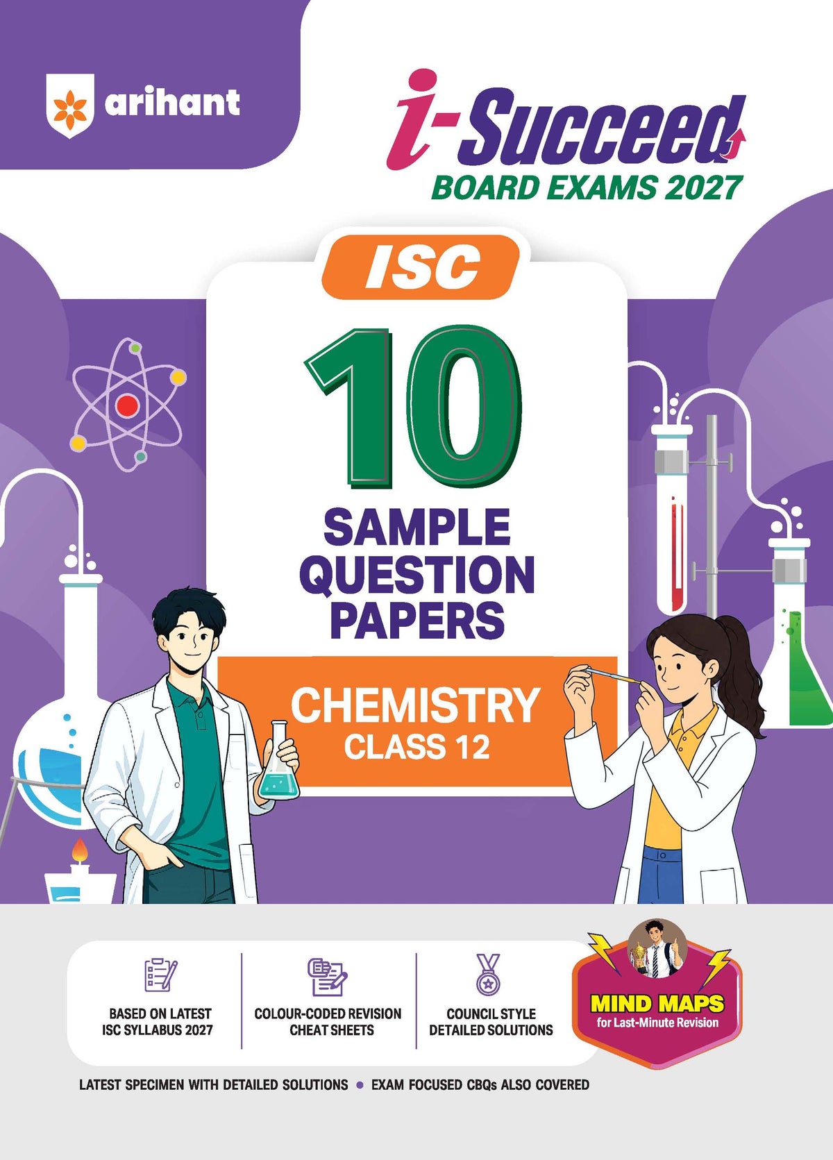 Arihant i-Succeed Board Exams 2027 ISC 10 Sample Question Papers Chemistry Class 12