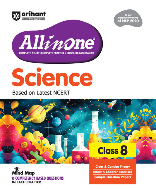 CBSE All in One Science Class 8 Exam 2025-26 | Sample Question Papers, Mind Map & Competency Based Questions | Based on Latest NCERT| Arihant