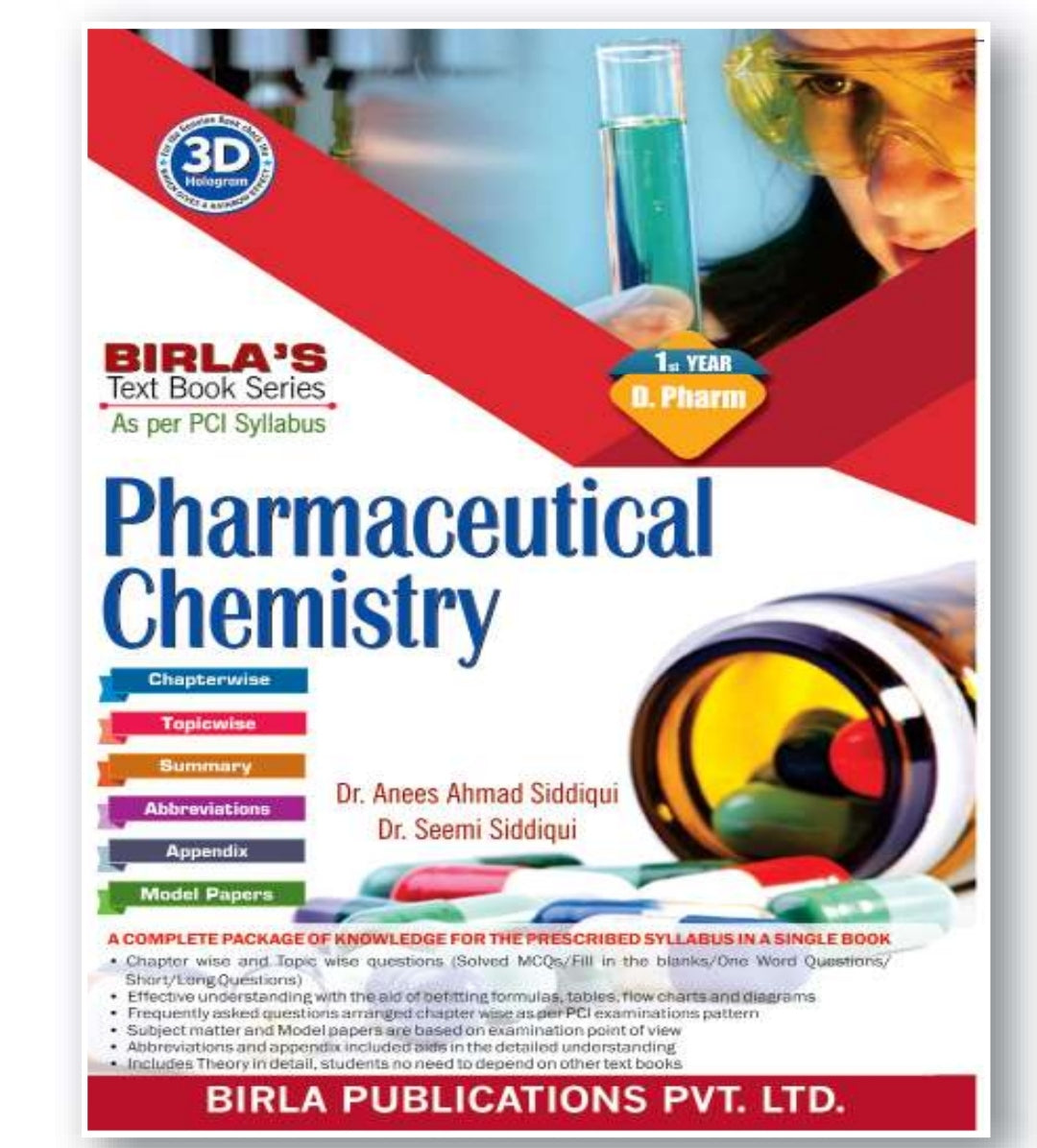 Pharmaceutical Chemistry | 1st Year /D.Pharm | Dr. Anees Ahmad Siddiqui | Dr. Seemi Siddiqui | Birla Publications Pvt. Ltd.