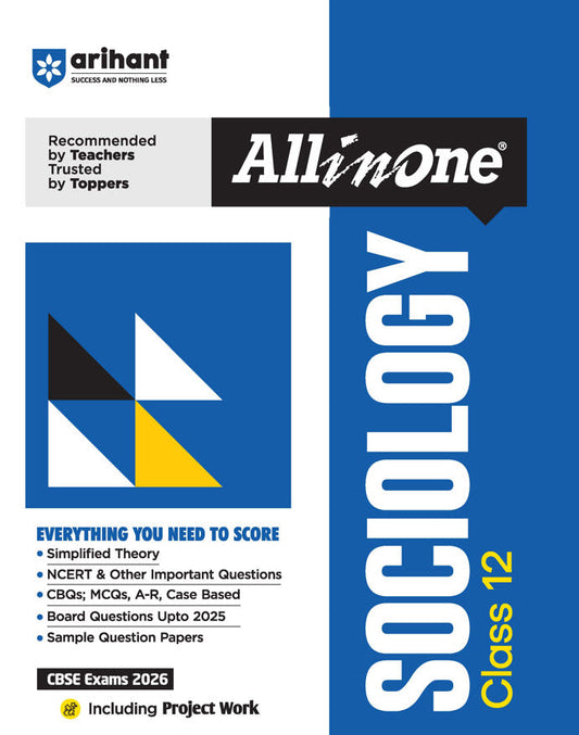 CBSE  All in one। Sociology Class 12 Exams 2026| Mind map | All type of Questions, MCQs, A-R case Based & Board Questions up to 2025, sample Questions paper|