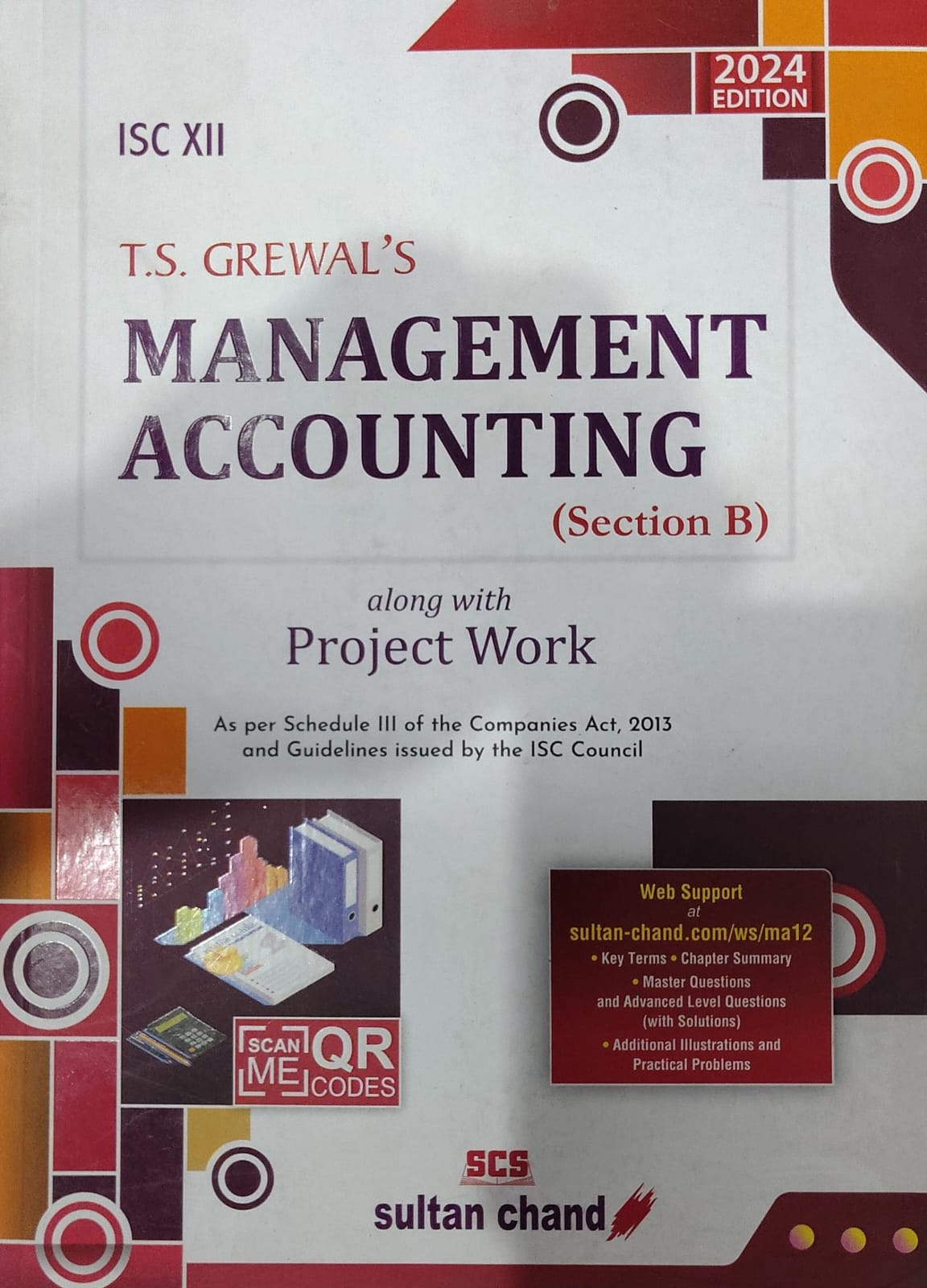 T S Grewal's Management Accounting (Section B) along with Project Work - ISC Class 12 - 2024 Edition - Sultan Chand & Sons