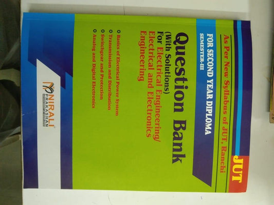 Question Bank (With Solutions) For Electrical Engineering/Electrical and Electronics Engineering - Second Year Diploma Semester-III - As Per New Syllabus of JUT, Ranchi - Basics of Electrical Power System, Transmission ,(Nirali Prakashan JUT)